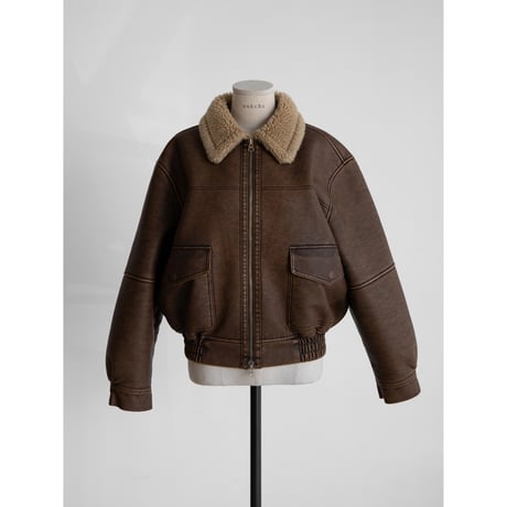 《予約販売》boa liner leather like jacket/2colors_no0411