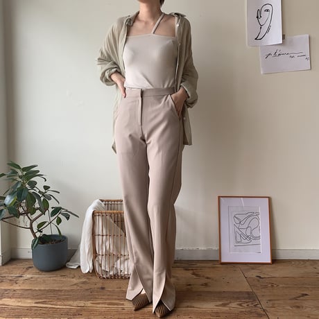 《予約販売》slit slim slacks pants/2 colors_np0172