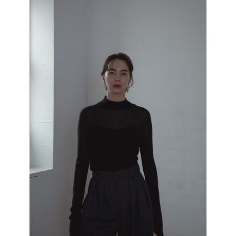 【NOKCHA original】cover stich sheer tops/3colors_nt2119