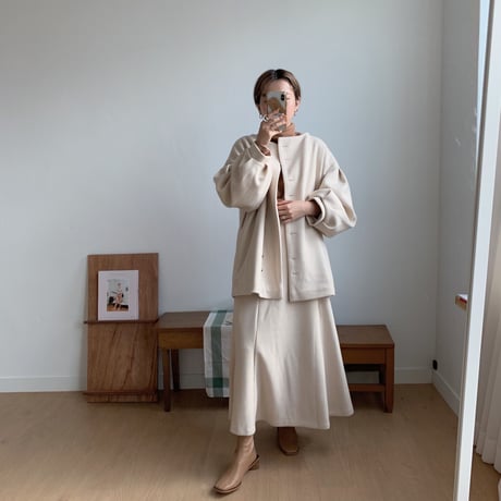 ✳︎予約販売✳︎puff middle coat/Ivory_no0031