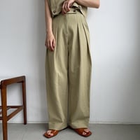 【nokcha original】linen tuck cocoon pants/pistacchio_np0400