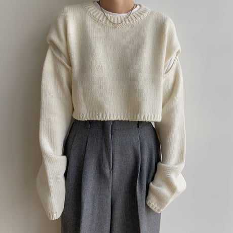 《予約販売》sleeve cut out knit/2colors_nt1853