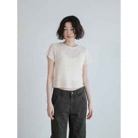 《予約販売》mesh knit minimal tee/2colors_nt2592