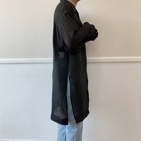 ✳︎予約販売✳︎sheer  slit shirt/2colors_nb0002