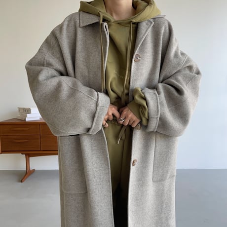 【nokcha original】HAND MADE herringbone over wool coat/gray_no0161