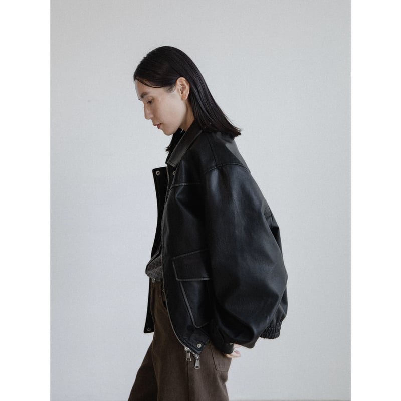 ジャケット・アウター NOKCHA vintage like fake leather jacket 予約販売》vintage like fake leather jacket/2colors