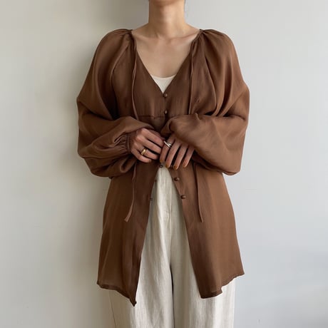 《予約販売》lady sheer blouse/2colors_nb0133