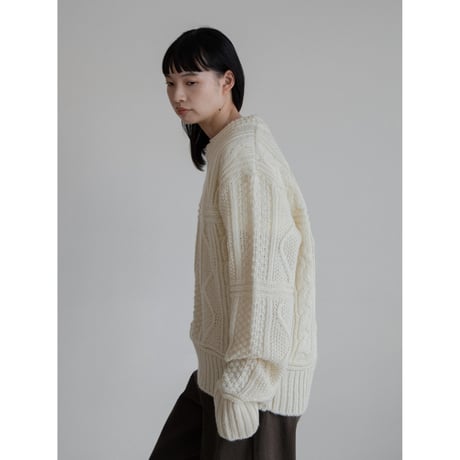 《予約販売》vintage like aran knit pullover/2colors_nt2197