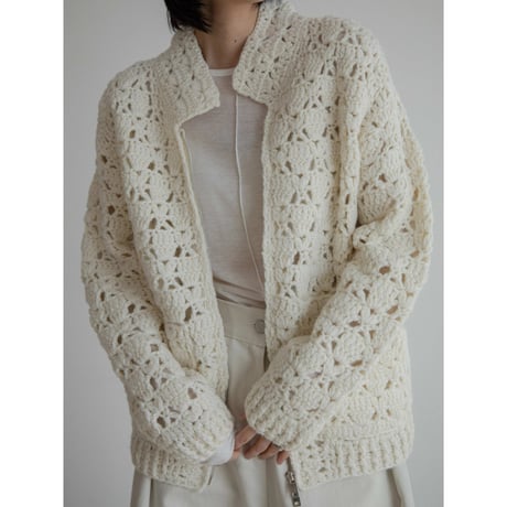 《予約販売》crochet over knit cardigan_no0435