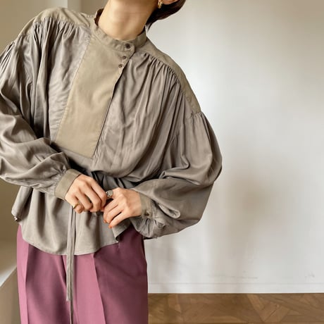 【nokcha original】2way volume blouse/ moca_nt0842