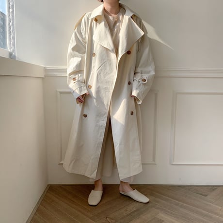 【NOKCHA  original】over trench coat /ivory_no0005