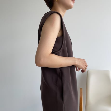 【nokcha original】quality lady jumpsuit/deep brown_np0423