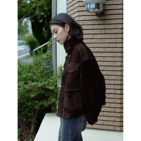 【 RESTOCK 】- AUTHENTIC series - quilting liner real suède jacket/vintage brown_an0049
