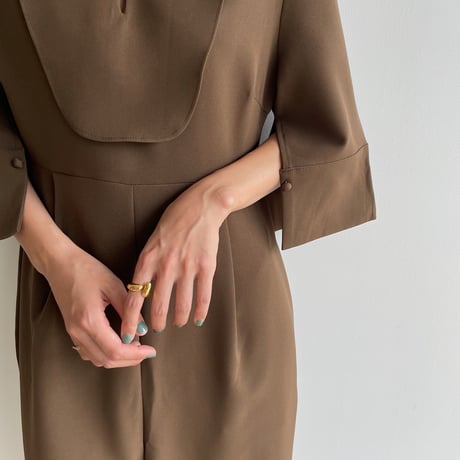 【nokcha original】rich jumpsuit/brown_np0670