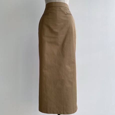 【nokcha original】twill long skirt/beige_ns0064