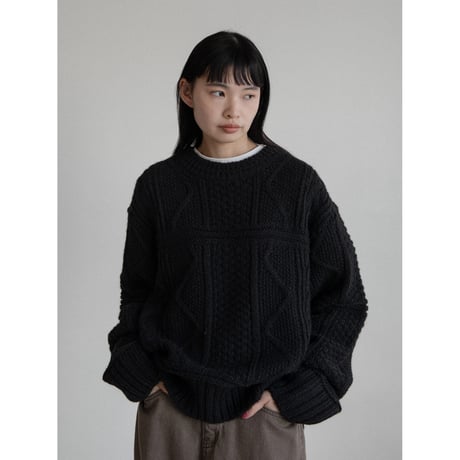 《予約販売》vintage like aran knit pullover/2colors_nt2197