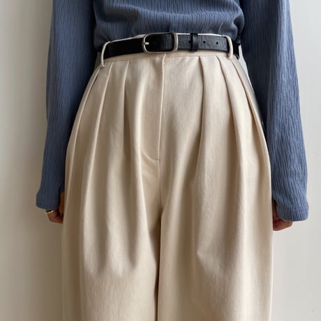 【nokcha original】tuck oval twill pants/ 2colors_np0924