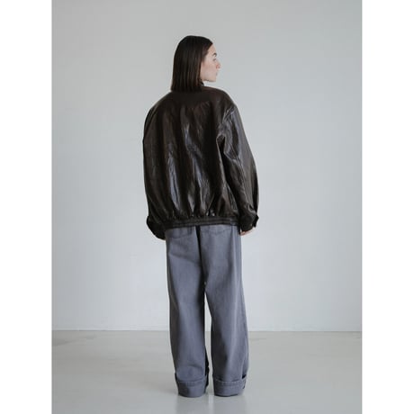 《予約販売》mannish glossy leather like jacket/2colors_no0507
