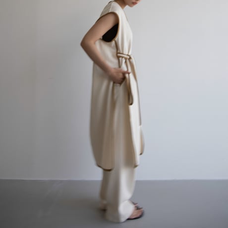 【nokcha original】2way long jilet/ivory_no0219