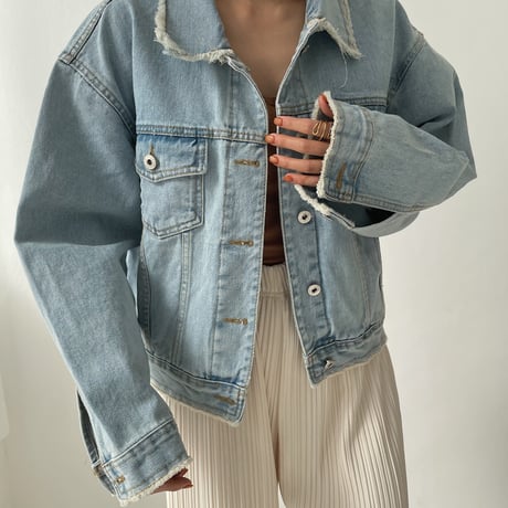 《予約販売》damage denim jacket/2colors_no0144