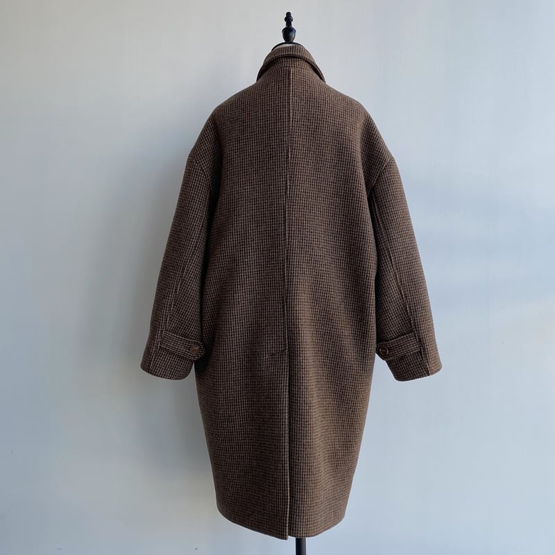 【nokcha】hounds tooth check coat チェスターコート nokcha original】hounds tooth check coat/brown_