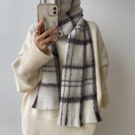 《予約販売》warm check muffler_na0477