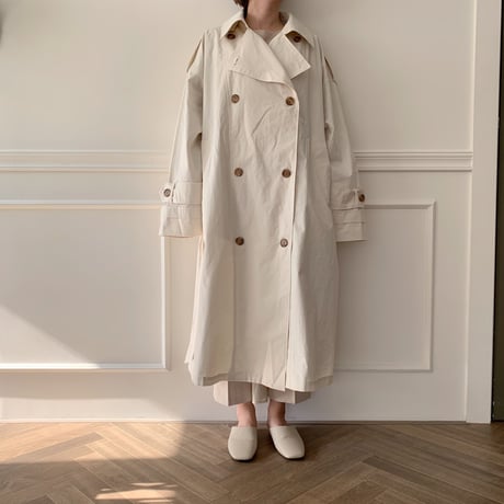 【NOKCHA  original】over trench coat /ivory_no0005
