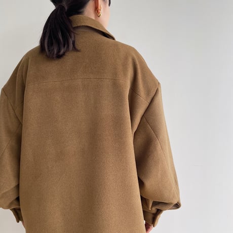 【nokcha original】twill shirt jacket/deep beige_no0246