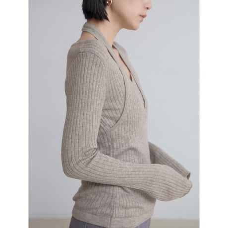 《予約販売》dokking holrer neck knit tops/2colors_nt2495