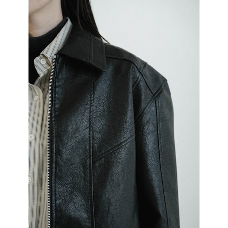 《予約販売》accent fake leather jacket(unisex)_no0503