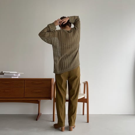 【nokcha original】roll up tapered pants/olive_np0460