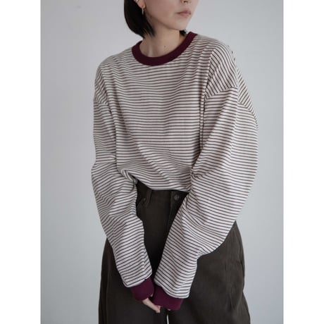 《予約販売》border accent over tee/2colors(unisex)_nt2229