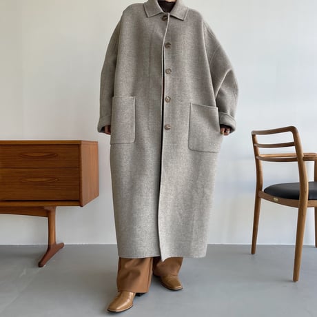 【nokcha original】HAND MADE herringbone over wool coat/gray_no0161
