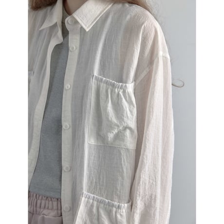【NOKCHA original】mannish sheer shirt jacket/2colors_nb0376