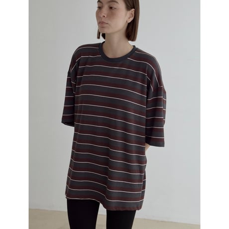 《予約販売》accent border soft over tee/2colors_nt2539