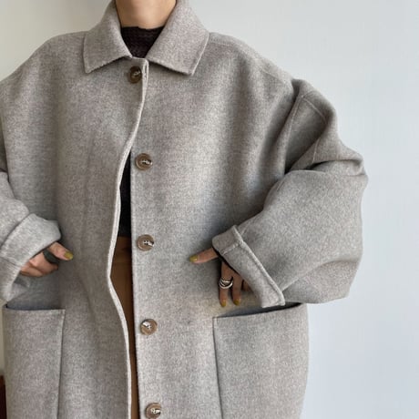 【nokcha original】HAND MADE herringbone over wool coat/gray_no0161