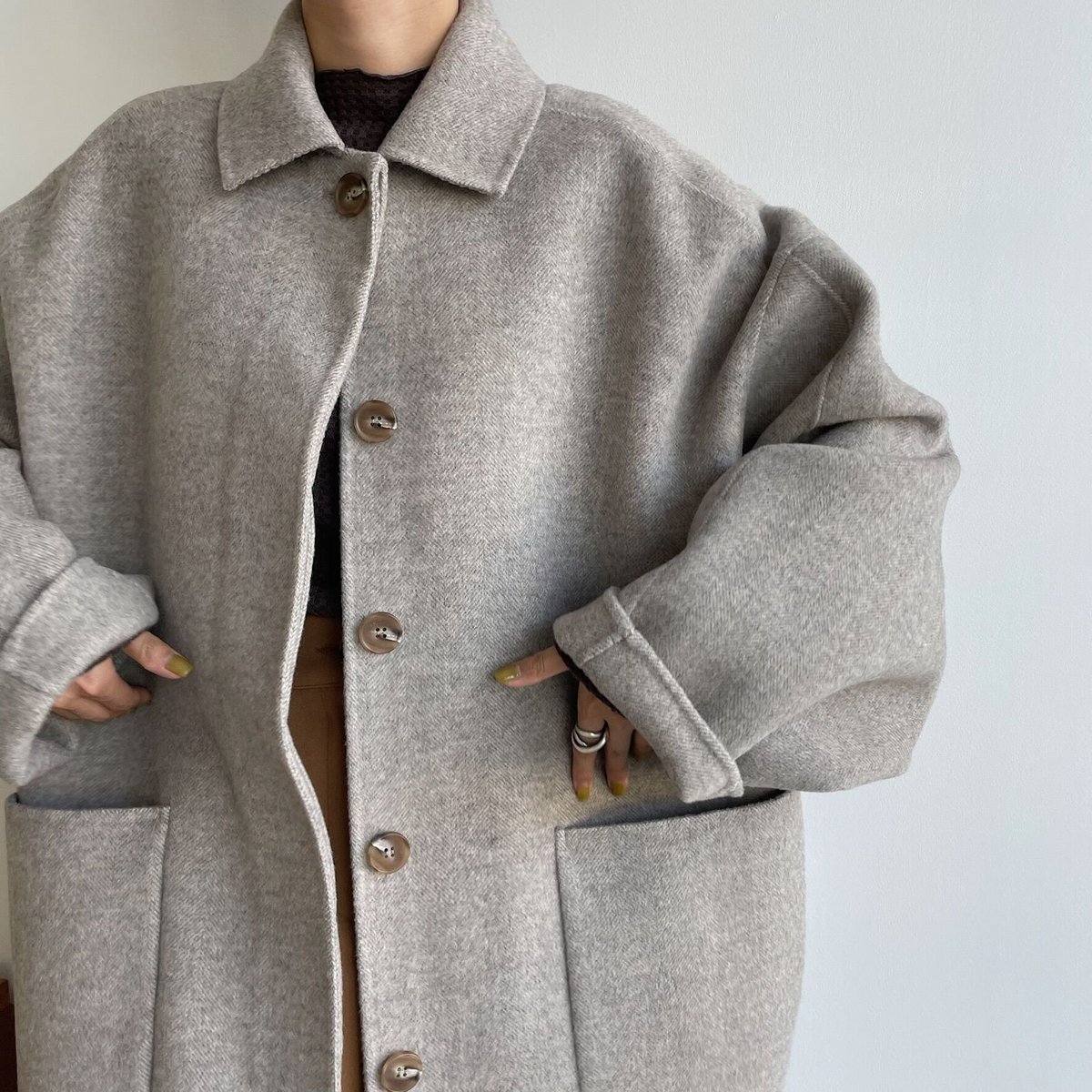 nokcha original】HAND MADE herringbone over woo nokcha original】HAND MADE herringbone over woo