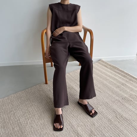 【nokcha original】quality lady jumpsuit/deep brown_np0423