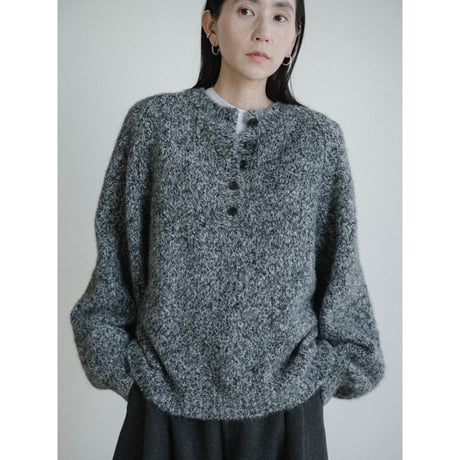 《予約販売》melange button over knit/2colors_nt2453