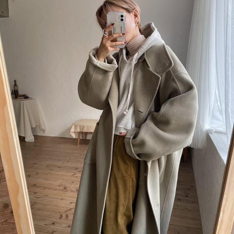 【nokcha original】label hood pullover/oatmeal_nt0724
