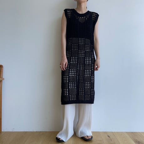 《予約販売》knit mesh long one-piece/2colors_nd0137