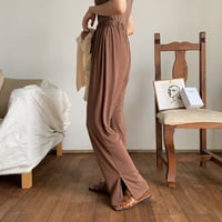 【nokcha original】material lady pants/brown_np0244