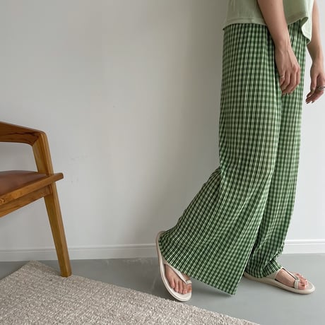 《予約販売》green check pants_np0430