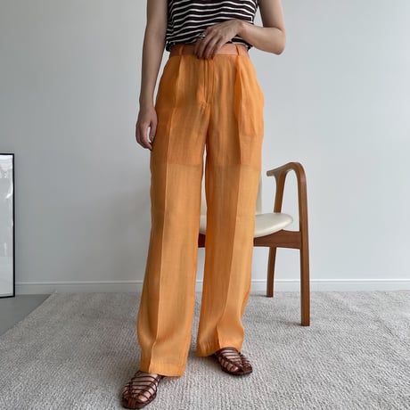 【nokcha original】quality sheer pants/light orange_np0416