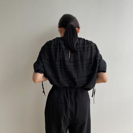 【nokcha original】mulch jacquard blouse/black_nb0156