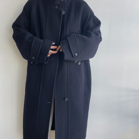 【nokcha original】HAND MADE oval coat/navy_no0304