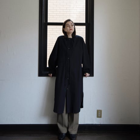 【nokcha original】accent jacquard long shirt/black_nb0081