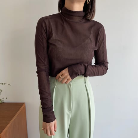 【nokcha original】stitch sheer tops/4colors_nt1281