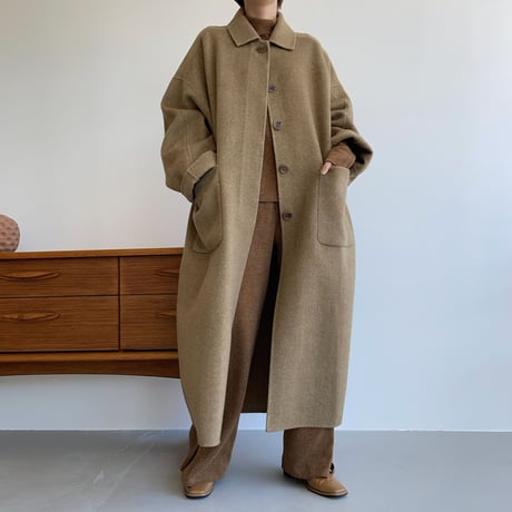 【nokcha original】HAND MADE herringbone over wool coat/beige_no0160