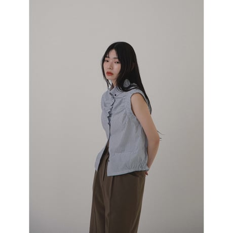 【NOKCHA original】minimal gather blouse/2colors_nb0245